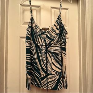 Tommy Bahama extra large halter top with adjustable straps. Palm leaf print.